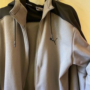 Puma Gray and Black Track Jacket with pockets NEW size XL